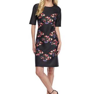 NWT Taylor Scuba Floral Print Sheath Dress 10